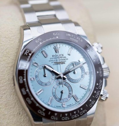 Rolex Daytona Platinum With Ice Blue Dial And Baguettes Diamonds Fix Price