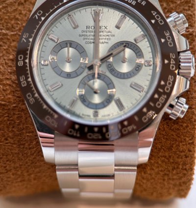 Rolex Daytona Platinum With Ice Blue Dial And Baguettes Diamonds Fix Price