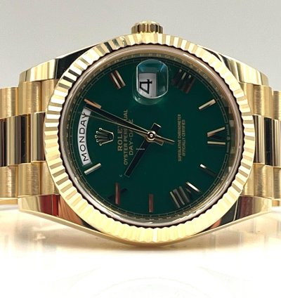 Rolex Day-date 40 Yellow Gold Day-date 40 Green Roman Dial 228238 Unworn 2024