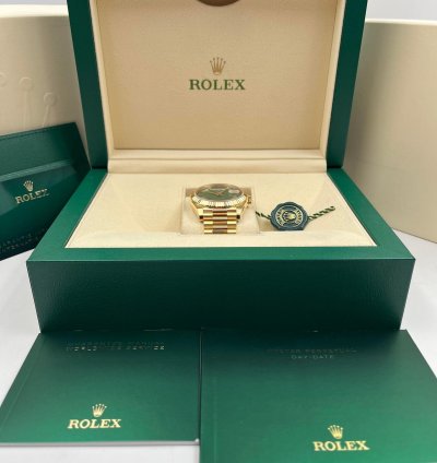 Rolex Day-date 40 Yellow Gold Day-date 40 Green Roman Dial 228238 Unworn 2024
