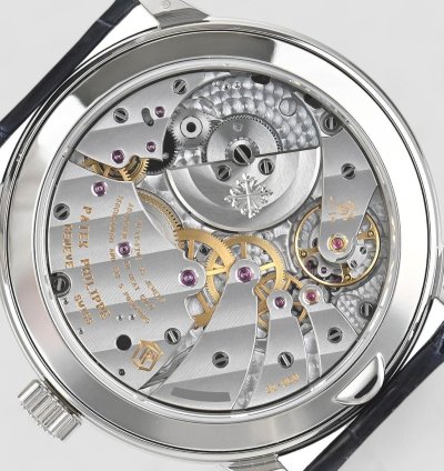 Patek Philippe Perpetual Calendar 5236p In Line Perpetual Calendar Platinum Blue Dial