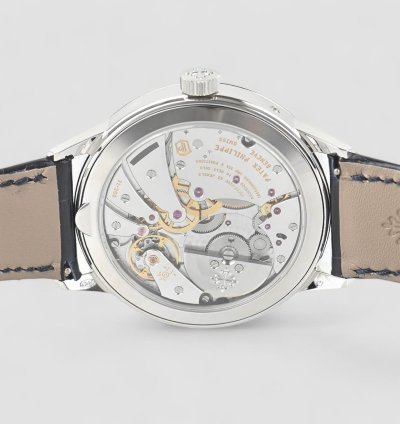 Patek Philippe Perpetual Calendar 5236p In Line Perpetual Calendar Platinum Blue Dial