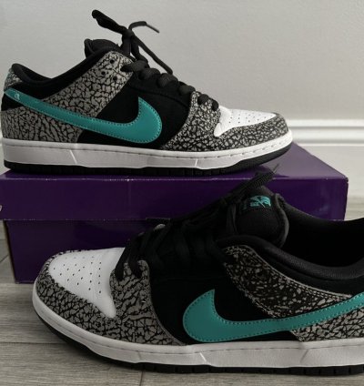 Nike Sb Dunk Low Atmos Elephant Grey Black White Jade Sz 12