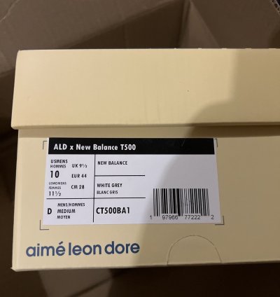 Aime Leon Dore Ald New Balance T500 White Grey Sz 10 Bnib