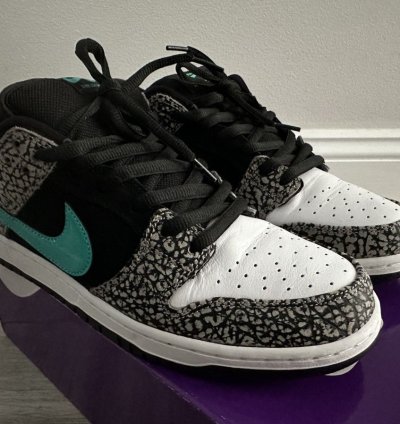 Nike Sb Dunk Low Atmos Elephant Grey Black White Jade Sz 12