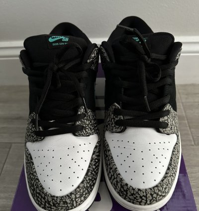 Nike Sb Dunk Low Atmos Elephant Grey Black White Jade Sz 12