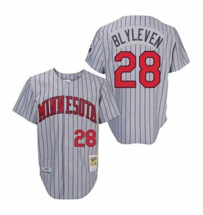 Minnesota Twins Bert Blyleven Gray 1987 Throwback Jersey