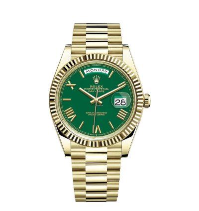 Rolex Day-date 40 Yellow Gold Day-date 40mm Green Roman Dial 228238