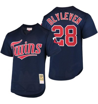 Minnesota Twins Bert Blyleven Navy Throwback Mesh Pullover Jersey