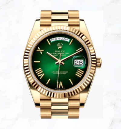 Rolex Day-date 40 Yellow Gold Green Ombr Dial 228238 new Unworn