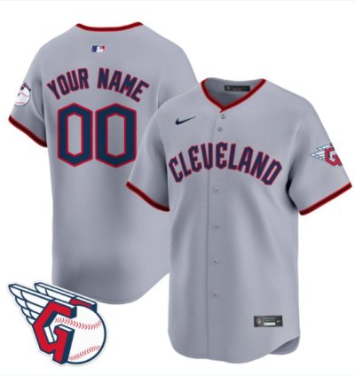 Cleveland Guardians 2025 Gray Road Custom Jersey - All Stitched