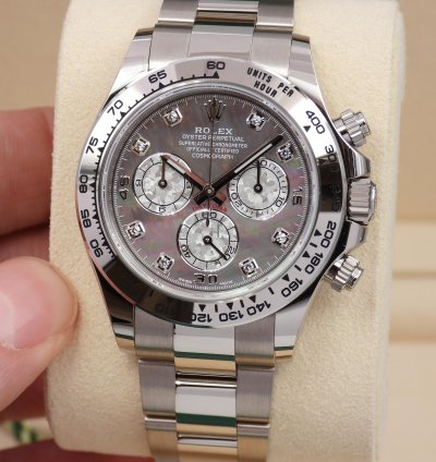 Rolex Daytona Ref 116509 Gold Crystal Mother Of Pearl Diamond Dial