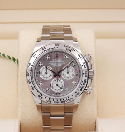 Rolex Daytona Ref 116509 Gold Crystal Mother Of Pearl Diamond Dial