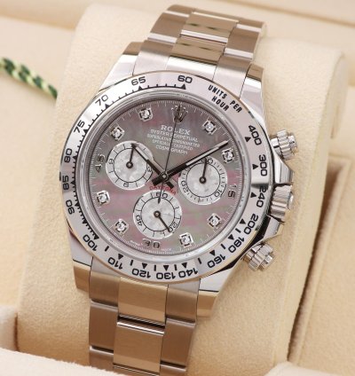 Rolex Daytona Ref 116509 Gold Crystal Mother Of Pearl Diamond Dial