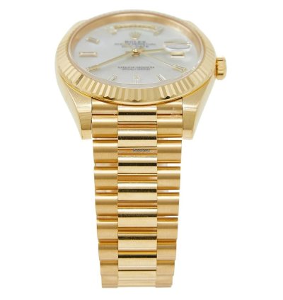 Rolex Day-date 40 Yellow Gold Mop Diamond Dial On Presidential Complete Set Unworn 2024
