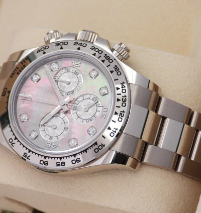 Rolex Daytona Ref 116509 Gold Crystal Mother Of Pearl Diamond Dial