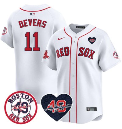 Rafael Devers Jersey 11 Boston Red Sox Tim Wakefield Memorial Patch Stitched White