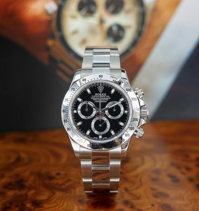 Rolex Daytona Ref 116520 Chromalight Black Dial Full Set 2015