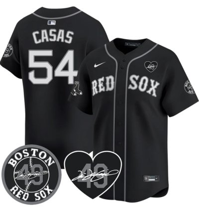 Triston Casas Jersey 54 Boston Red Sox Tim Wakefield Memorial Patch Stitched Black