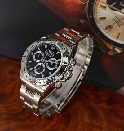 Rolex Daytona Ref 116520 Chromalight Black Dial Full Set 2015