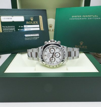 Rolex Daytona Ref 116520 White Chromalight Aph Nos New Full Set Stickers