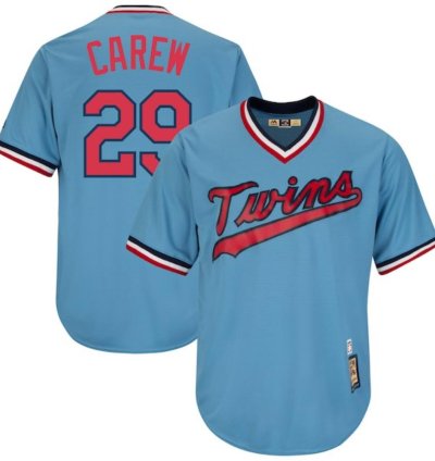 Minnesota Twins Rod Carew Blue Throwback Pullover Jersey
