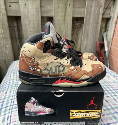 Jordan 5 Retro Supreme Desert Camo