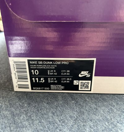 Nike Sb Dunk Low Court Purple Size 10 Ds