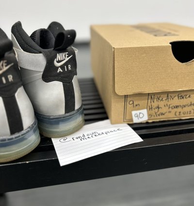 69265 Nike Air Force 1 High Foamposite Silver 2012