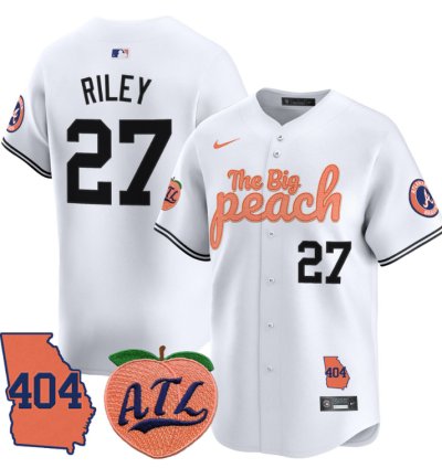 Austin Riley Jersey 27 Atlanta Braves 404 The Big Peach Premier Limited Stitched White