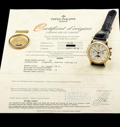 Patek Philippe Perpetual Calendar Chronograph 3970e Full Set First Owner Untouched