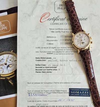 Patek Philippe Perpetual Calendar Chronograph 3970e Yellow Gold Second Series Full Set