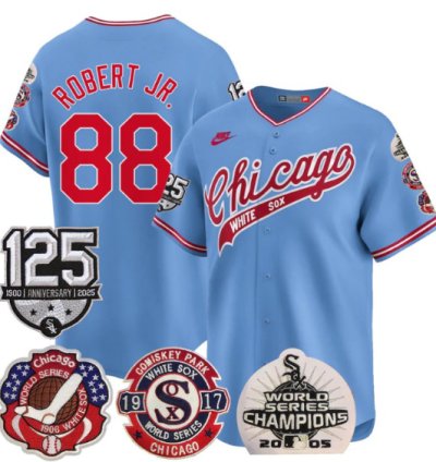 Luis Robert Jr Jersey 88 Chicago White Sox 125th Anniversary World Series Champions Blue