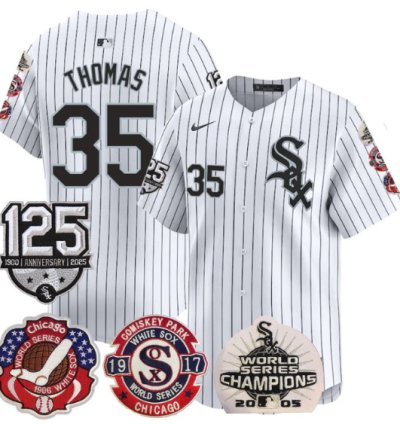 Frank Thomas Jersey 35 Chicago White Sox 125th Anniversary World Series Champions White