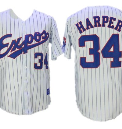 Montreal Expos Bryce Harper White Throwback Jersey
