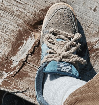 Nike Sb Dunk Low Denim Sashiko Sun Faded Rope Laces Andu