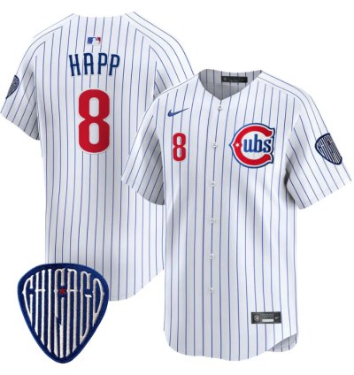 Ian Happ Jersey 8 Chicago Cubs Blue Alternate Vapor Premier Limited Stitched Pinstripe