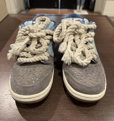 Nike Sb Dunk Low Denim Sashiko Sun Faded Rope Laces Andu