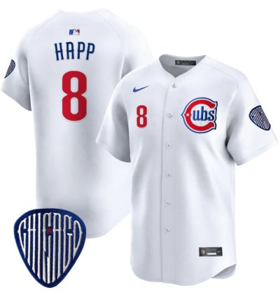 Ian Happ Jersey 8 Chicago Cubs Blue Alternate Vapor Premier Limited Stitched White
