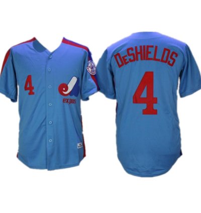 Montreal Expos Delino Deshields Blue Throwback Jersey