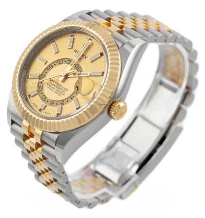 Rolex Sky-dweller Jubilee Steel Yellow Gold 18k Gold Dial Ref 326933 Full Set Unworn