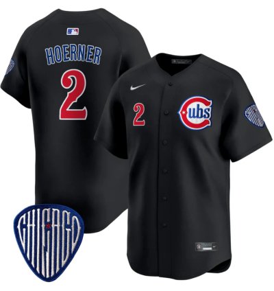 Nico Hoerner Jersey 2 Chicago Cubs Blue Alternate Vapor Premier Limited Stitched Black