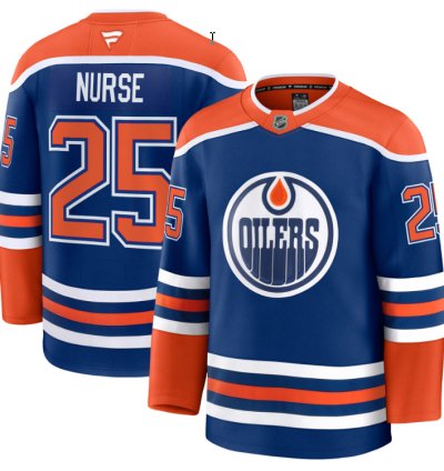 Mens Darnell Nurse Jersey 25 Edmonton Oilers 2025 Premium Home All Stitched