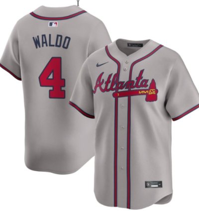 Waldo 4 Atlanta Braves Road Gray Jersey - All Stitched