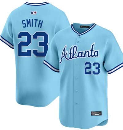 Smith 23 Atlanta Braves Powder Blue Jersey - All Stitched