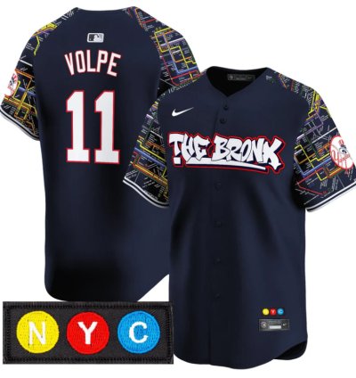 Anthony Volpe Jersey 11 New York Yankees The Bronx Subway Style Premier Stitched Navy