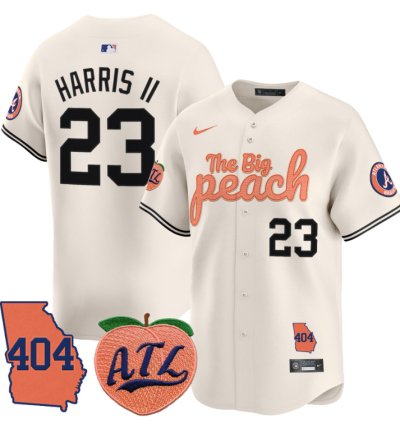 Michael Harris Ii Jersey 23 Atlanta Braves 404 The Big Peach Premier Limited Stitched Cream