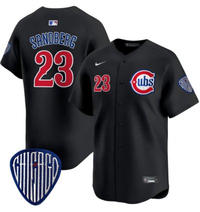 Ryne Sandberg Jersey 23 Chicago Cubs Blue Alternate Vapor Premier Limited Stitched Black