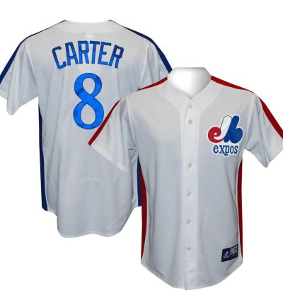 Montreal Expos Gary Carter White Cooperstown Throwback Jersey