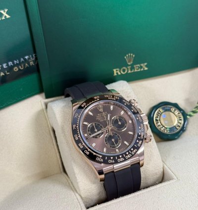 Rolex Daytona Rose Gold - Oysterflex - Chocolate - Unworn Box And Papers